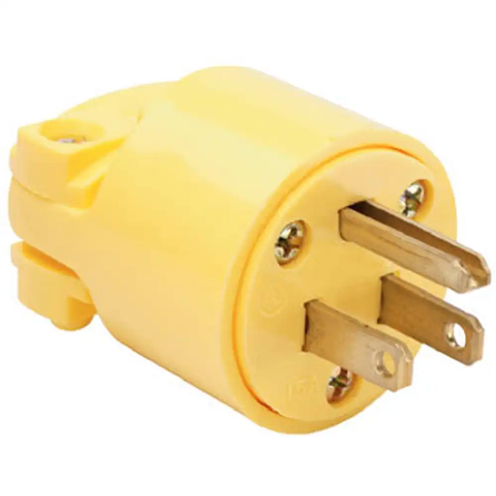 pass & seymour commercial grade plug, yellow, 15a