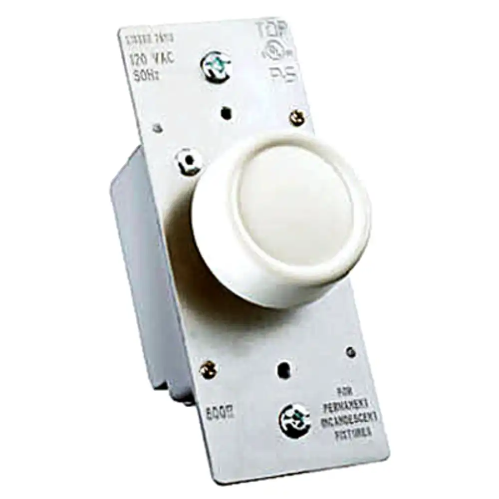 pass & seymour 600-watt ivory maximum single pole rotary power dimmer switch