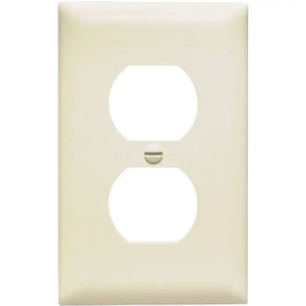 pass & seymour wall plate, 1-gang duplex outlet, nylon, light almond