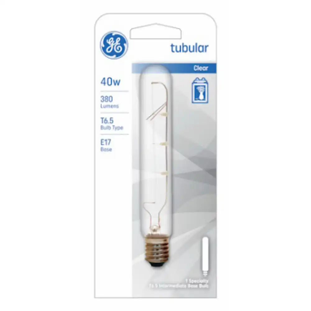 clear tubular light bulb, 40 watt