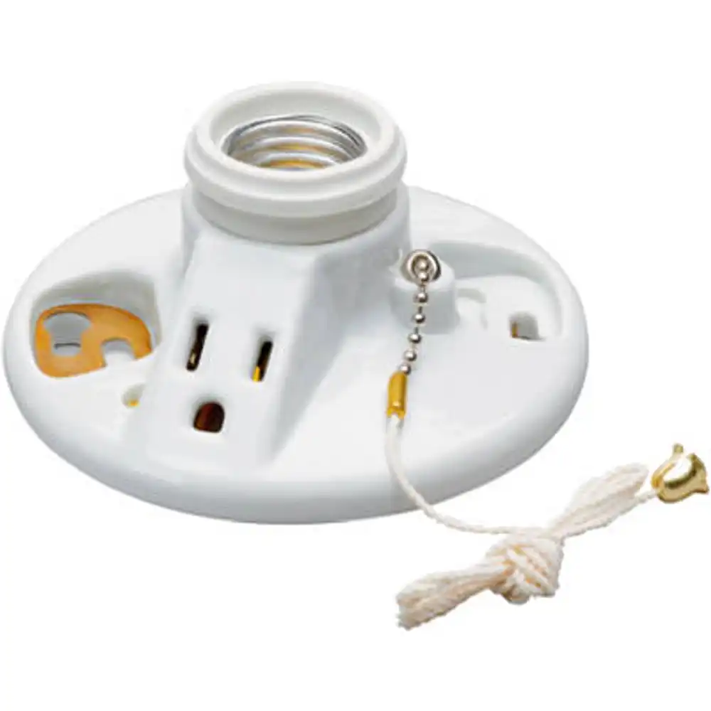 pass & seymour 250-watt porcelain pull chain lampholder