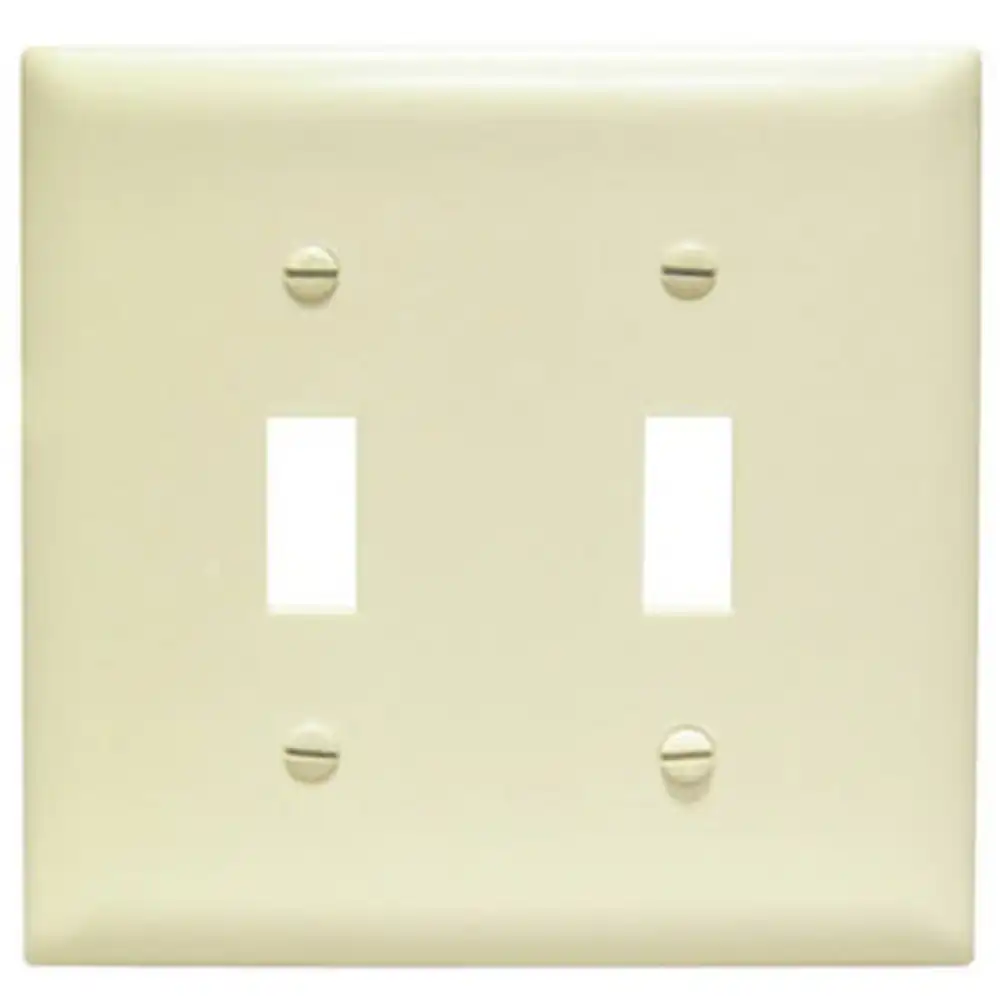 pass & seymour ivory 2-toggle nylon wall plate