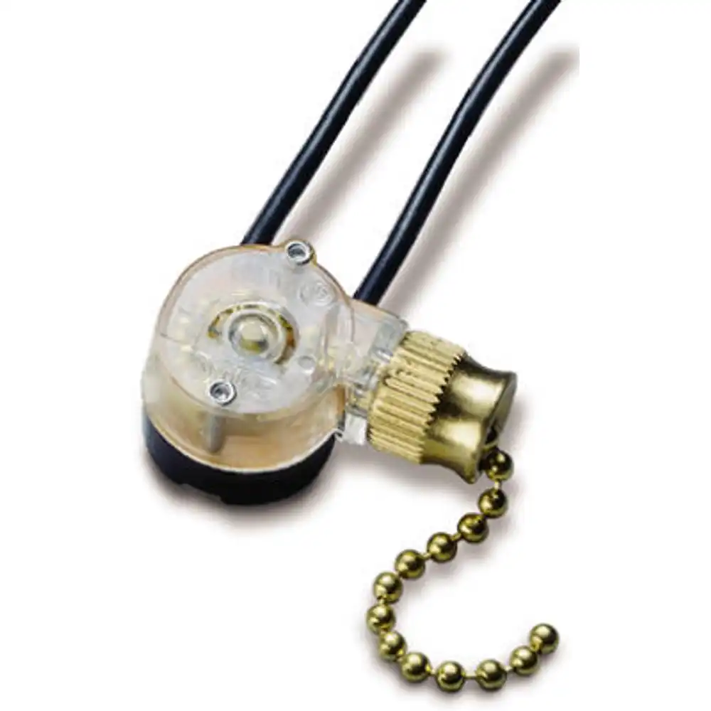 pull chain switch, brass plated, 125-volt, 6-amp