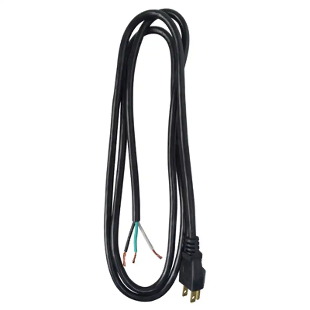 power supply cord, 16/3 sjtw, black, 6-ft.