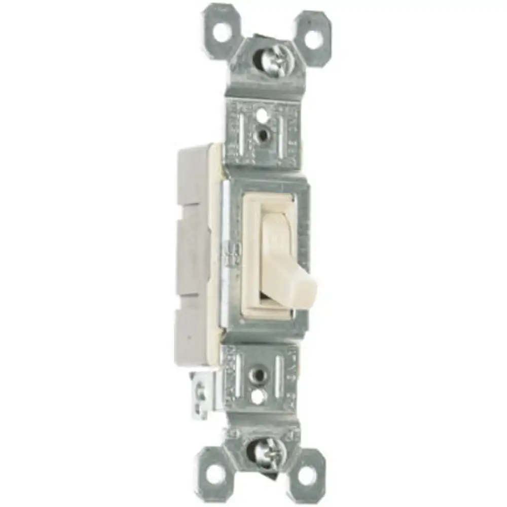 pass & seymour toggle switch, sp, grounding, light almond, 120-volt, 15-amp