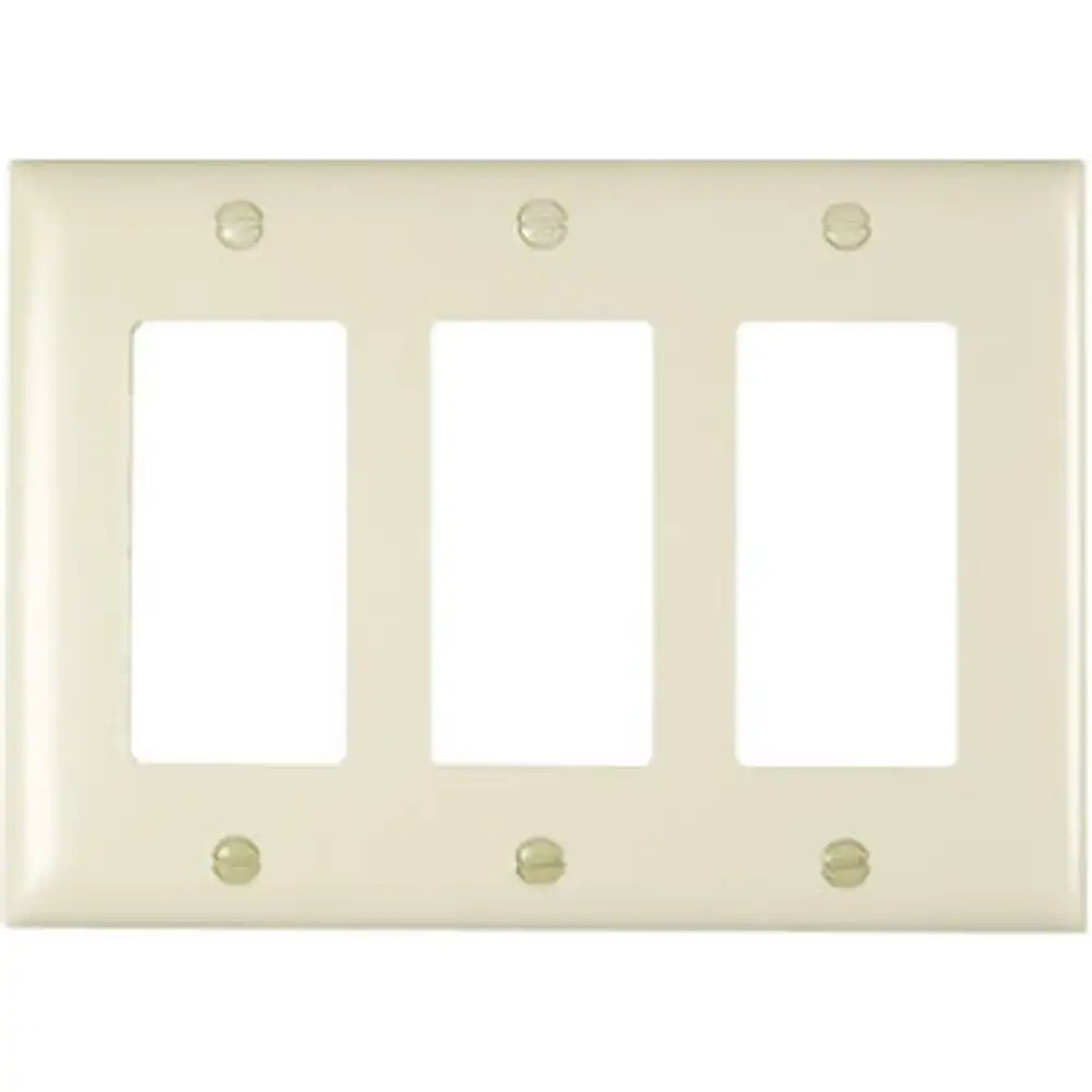 pass & seymour 3-opening nylon wall plate, light almond