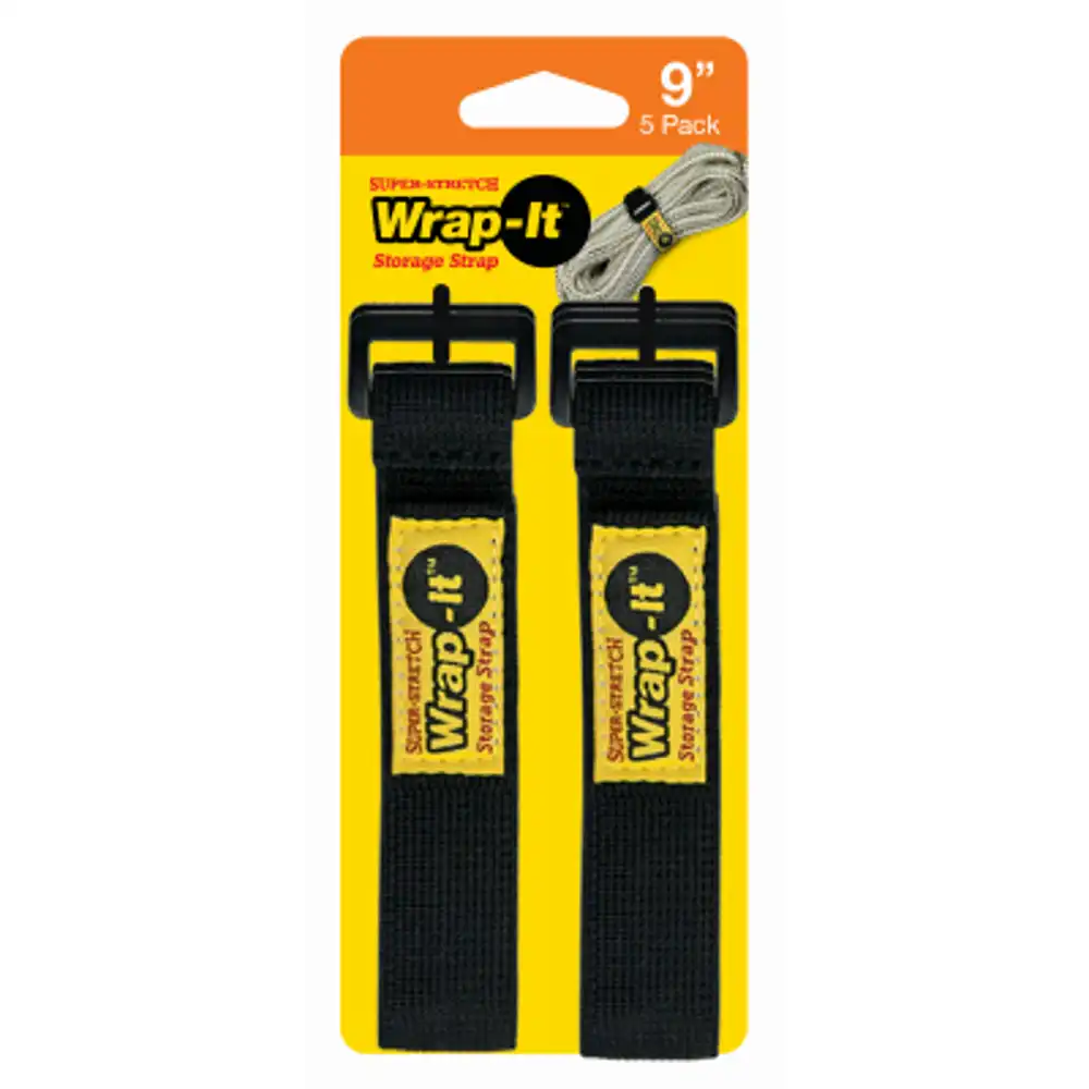 super stretch storage straps, 9-in., 5-pk.