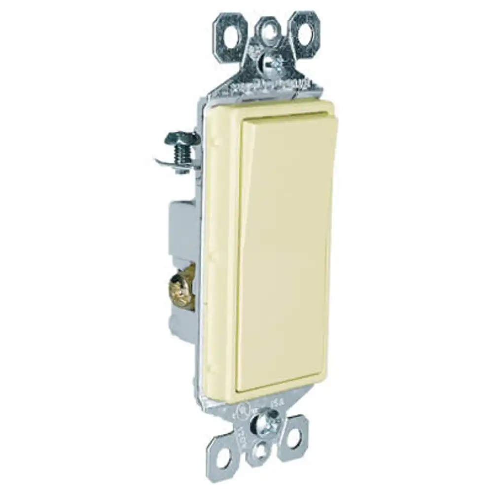 pass & seymour 3-way decorator wall switch, 15a, ivory