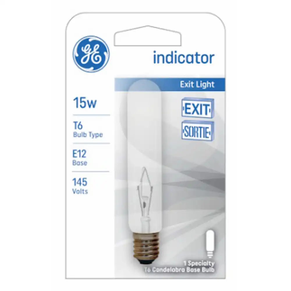 exit sign light bulb, clear, 15 watt