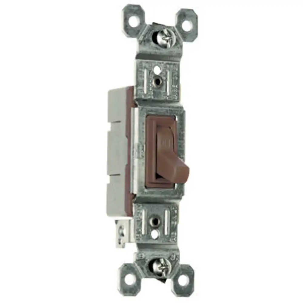 pass & seymour toggle switch, sp, grounding, brown, 120-volt, 15-amp