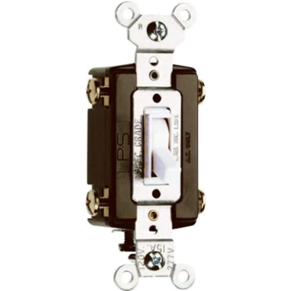 pass & seymour standard 4-way toggle switch, 15a, white