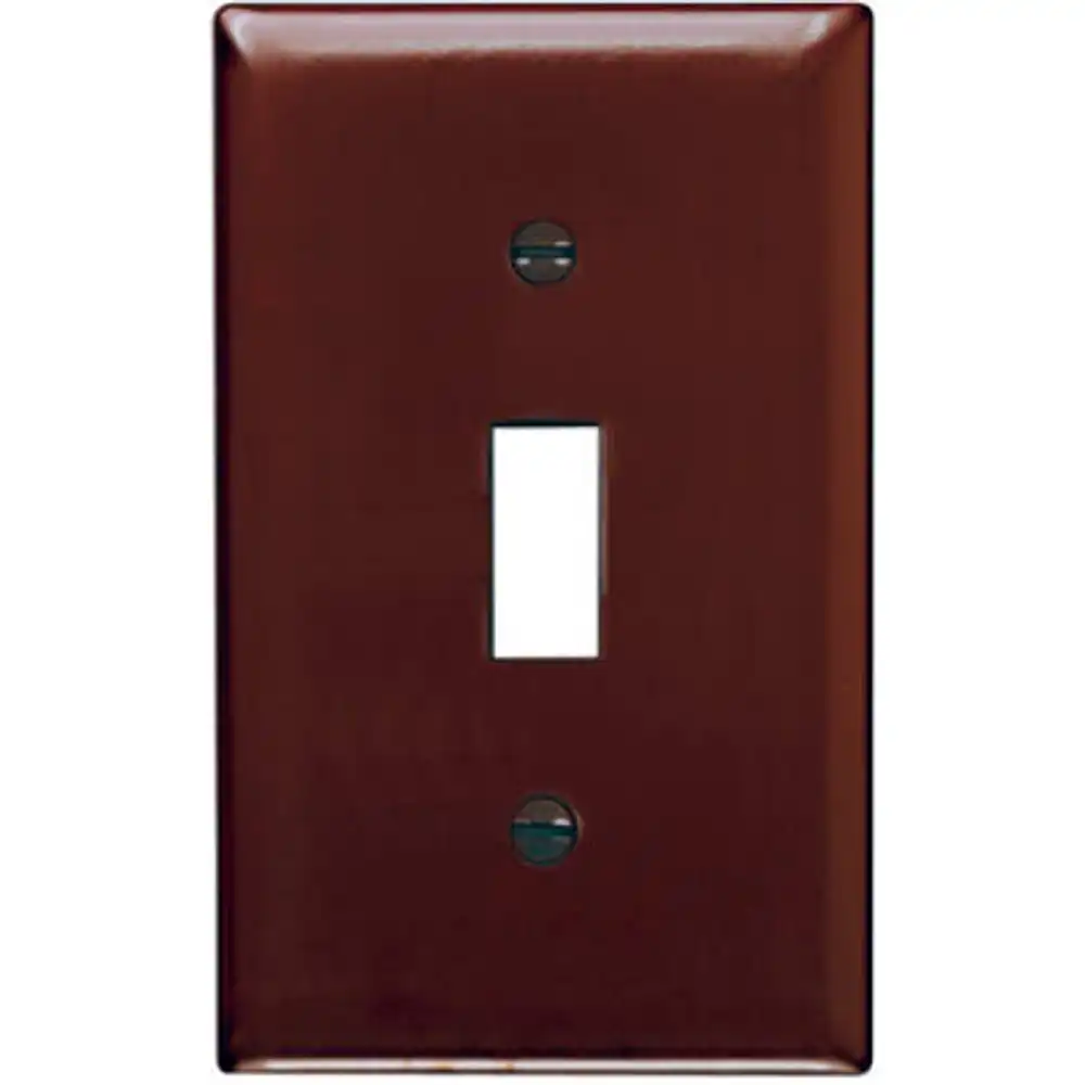 pass & seymour wall plate, 1-gang, 1-toggle, nylon, brown