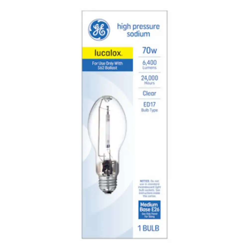 high pressure sodium light bulb, medium base hid, 70 watt