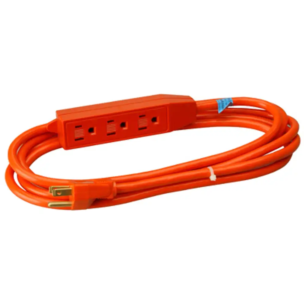3-outlet appliance cord power center, 16/3 sjtw, orange, 9-ft.