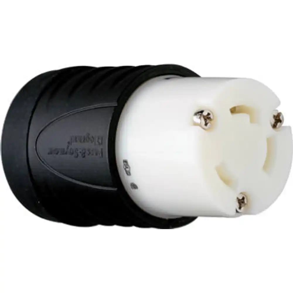 pass & seymour locking connector, 30-amp, 250-volt, black/white