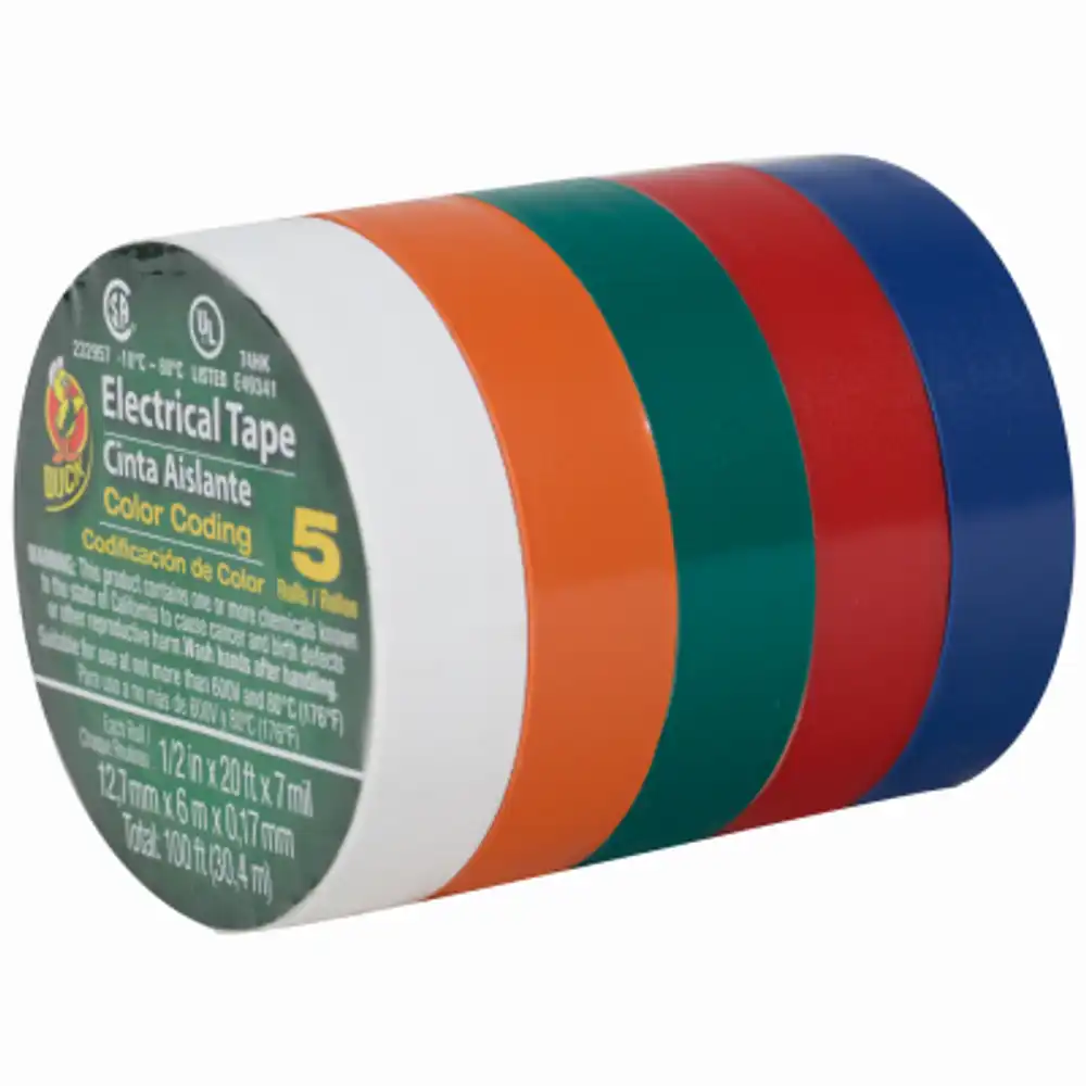 assorted vinyl electrical tape, 20 ft. rolls, 5-pk.