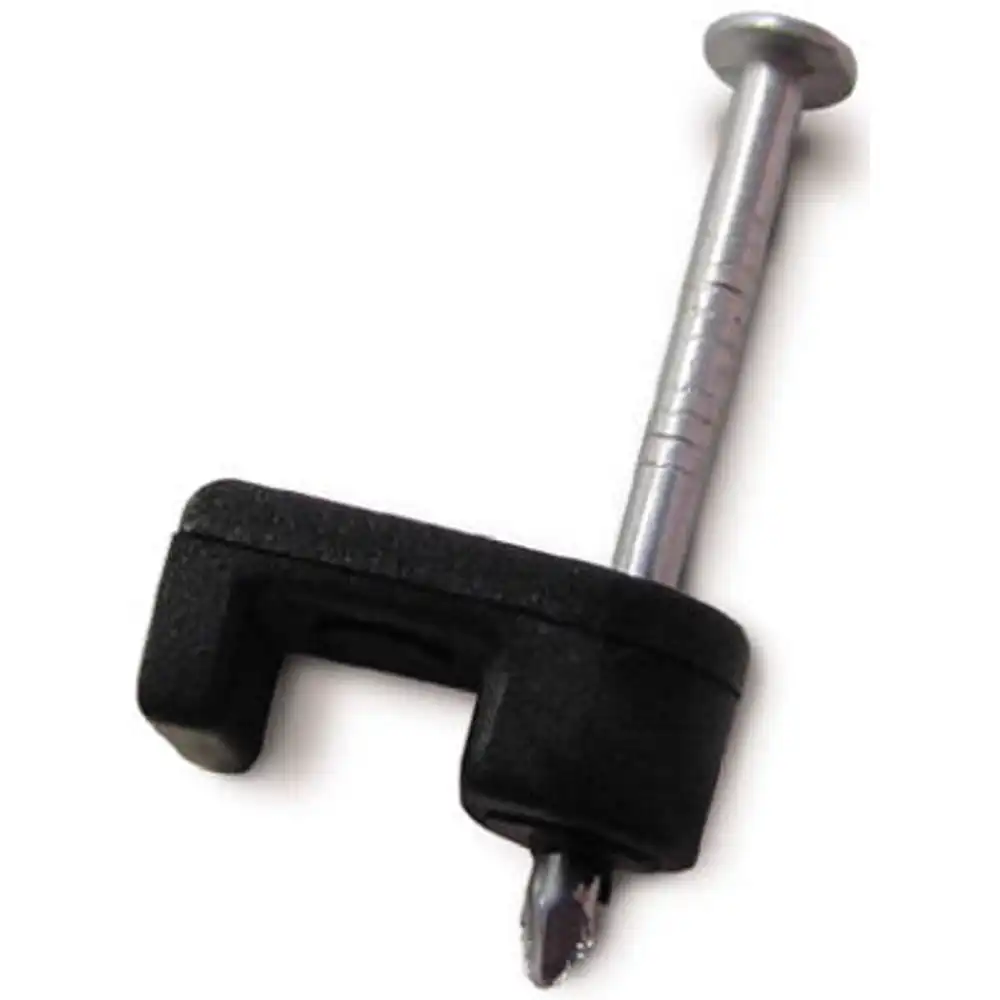 coaxial cable staples, black, 1/4-in., 25-pk.