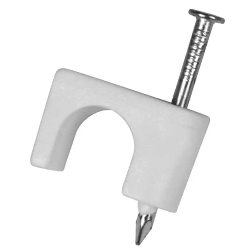 coaxial cable staple, white, 1/4-in., 25-pk.