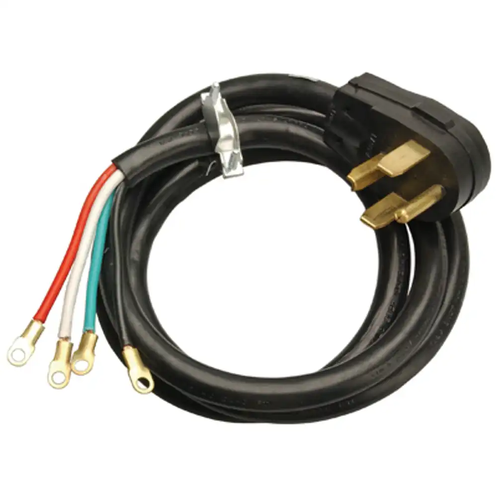 dryer electrical cord, 10/4 srdt black round, 6 ft.