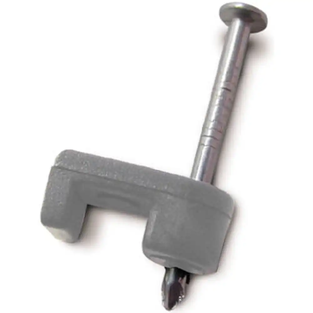 coaxial cable staple, gray, 7/16-in., 15-pk.
