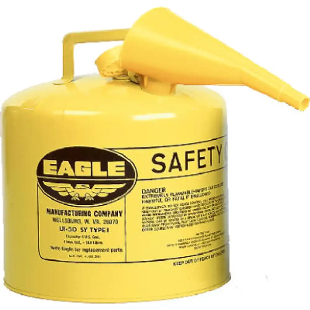 safety diesel gas can, yellow type i, 5 gallons