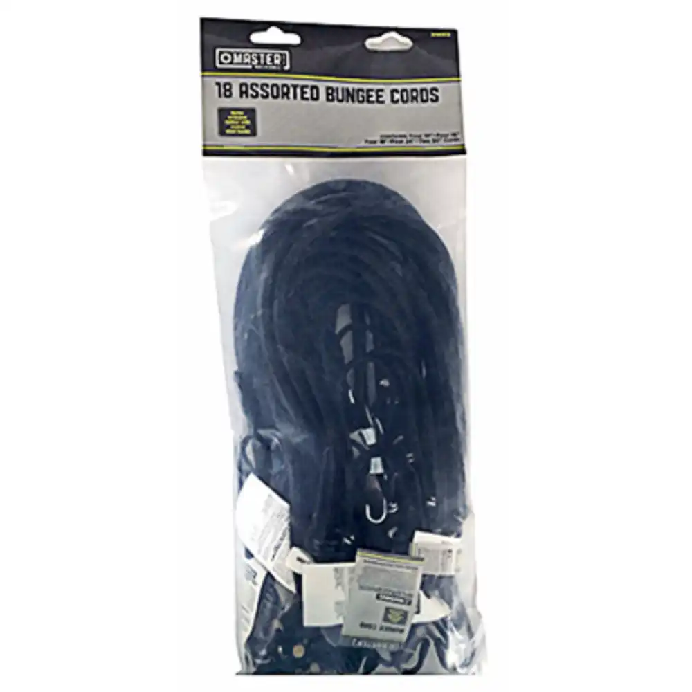 assorted tie-down cords, 18-pk.