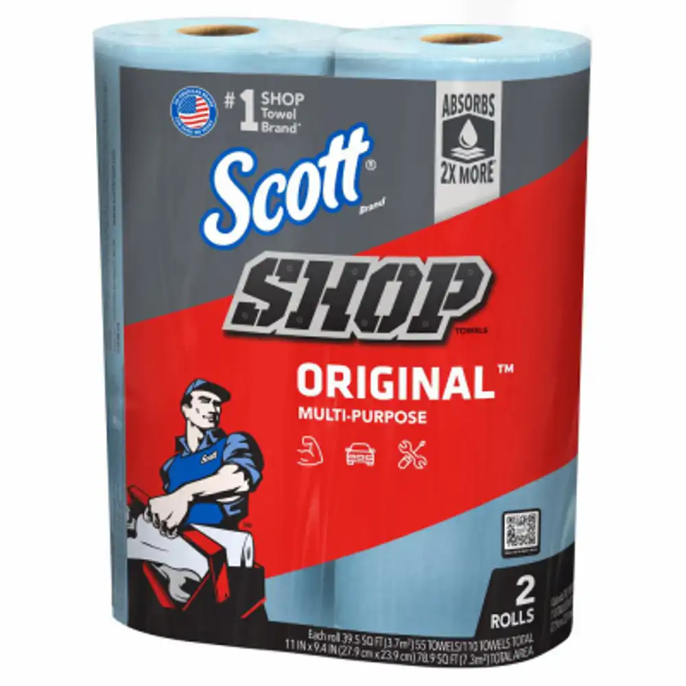 shop towels, 2-pack 55-count rolls