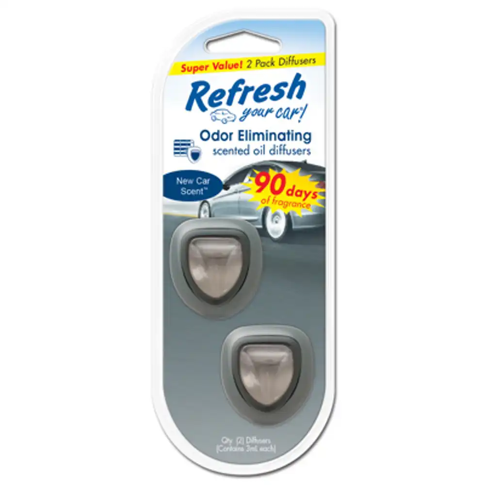 car air freshener diffusers, new car scent, 2 pack