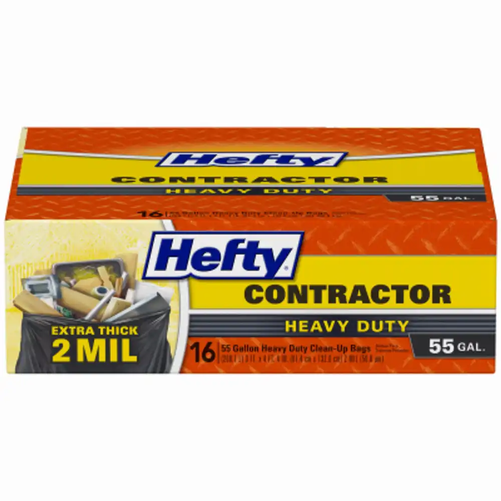 contractor trash bags, heavy duty, 55-gallon, 16-ct.