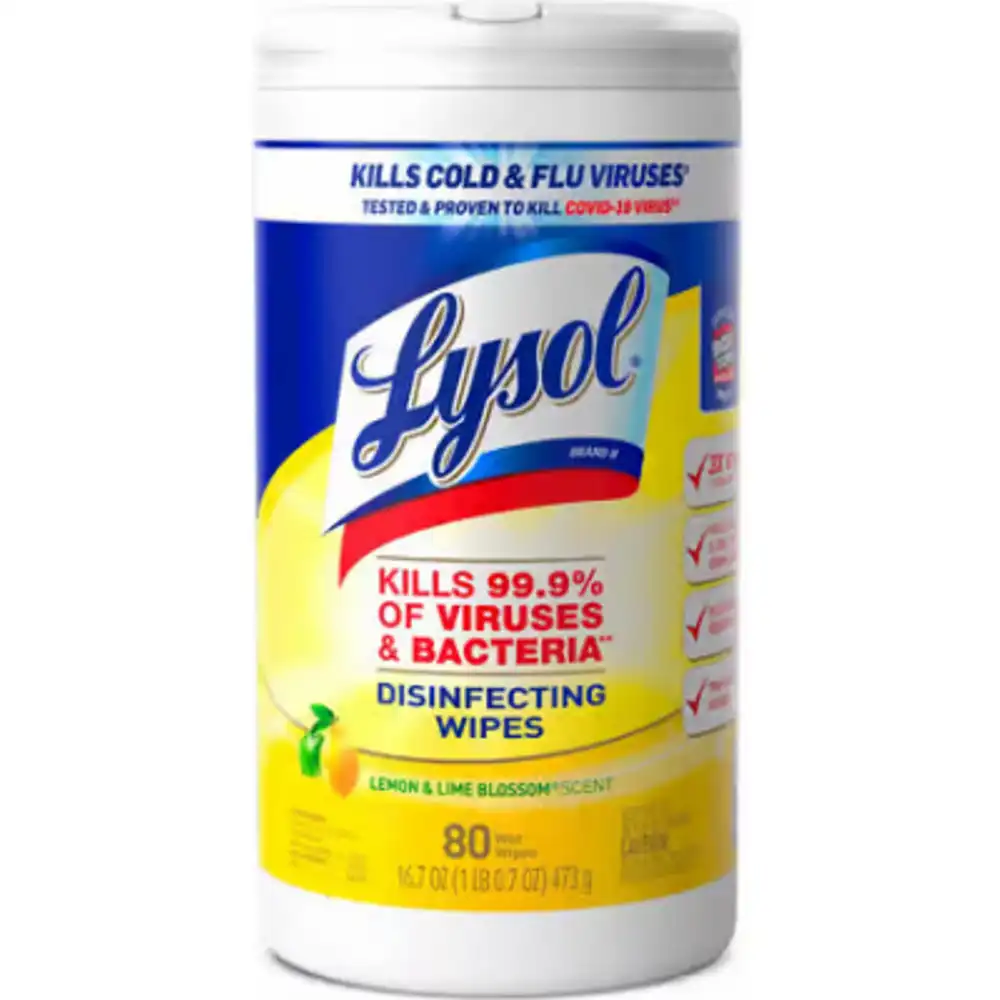 disinfecting wipes, lemon/lime blossom, 80-count