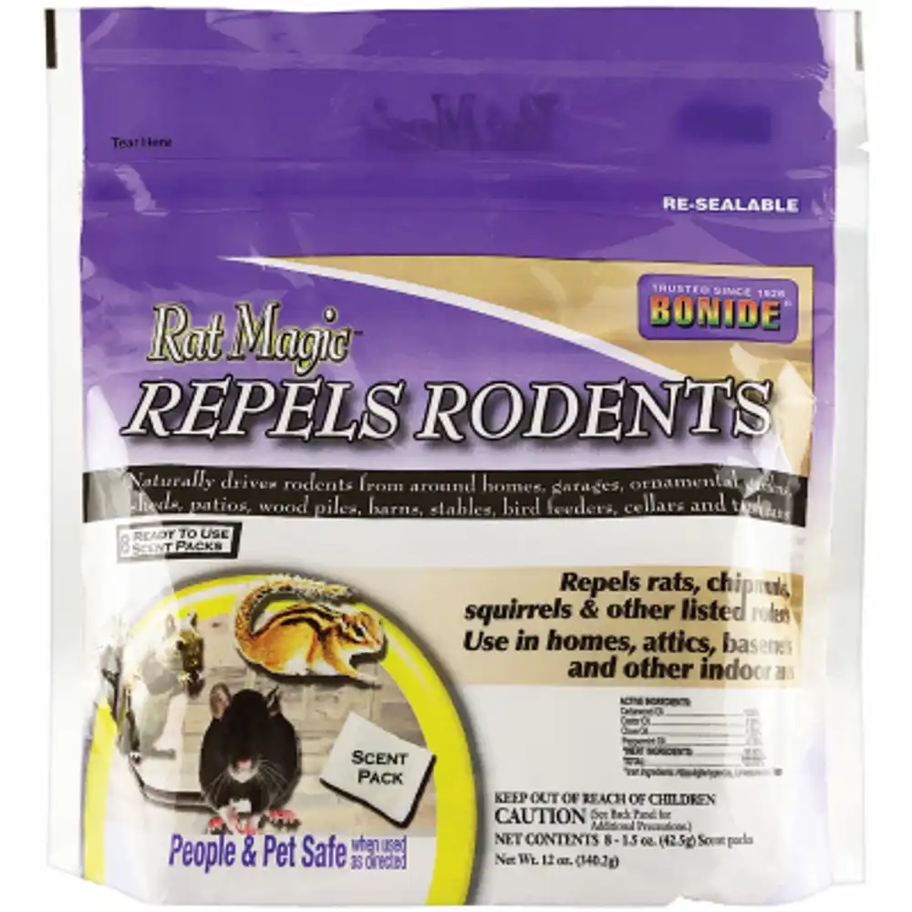rat magic scented packs, for indoor & outdoor rodent control, people & pet safe, 8-ct. ready-to-use