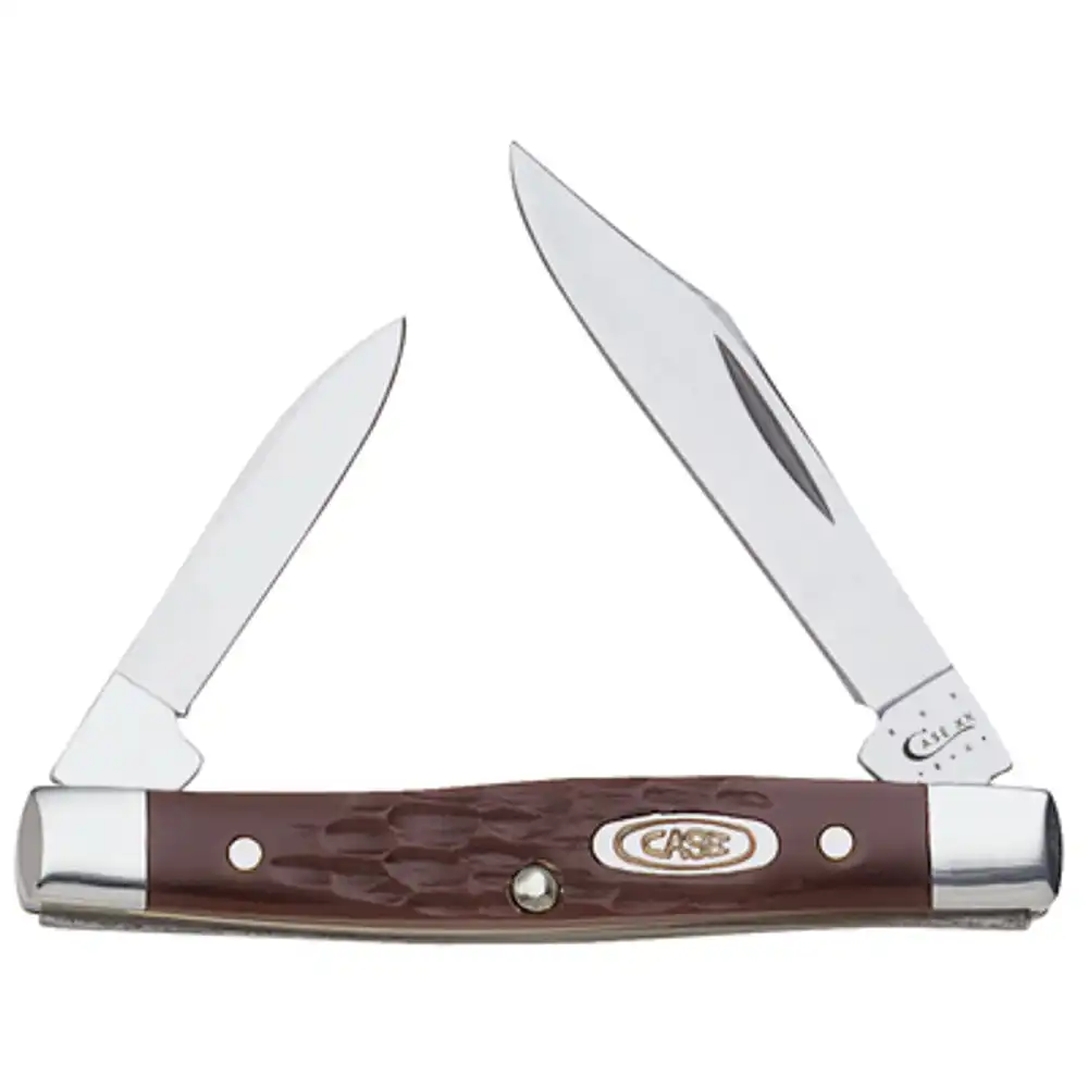 small pen pocket knife, stainless steel/brown, 2-5/8-in. length closed