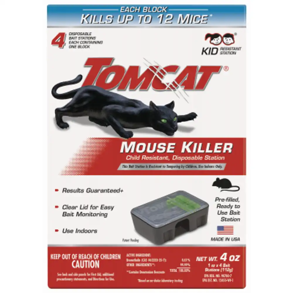 mouse bait station, sealed, disposable, 4-pk.