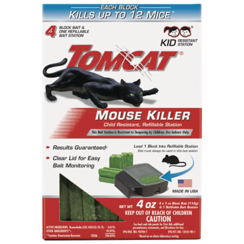 mouse killer station, refillable, 4-pk.