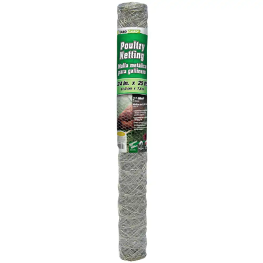 poultry netting, galvanized steel, 2-in. mesh, 24-in. x 25-ft.