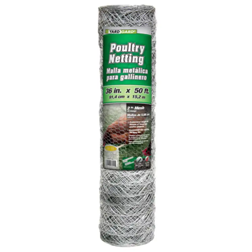 galvanized poultry netting, 2-in. mesh, 36-in. x 50-ft.