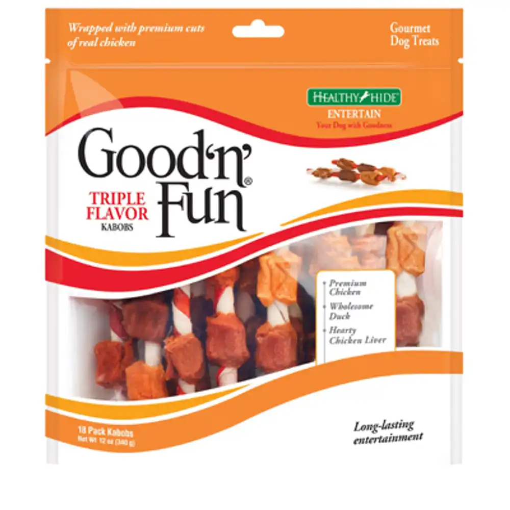 triple flavor dog treat kabobs, 12-oz.