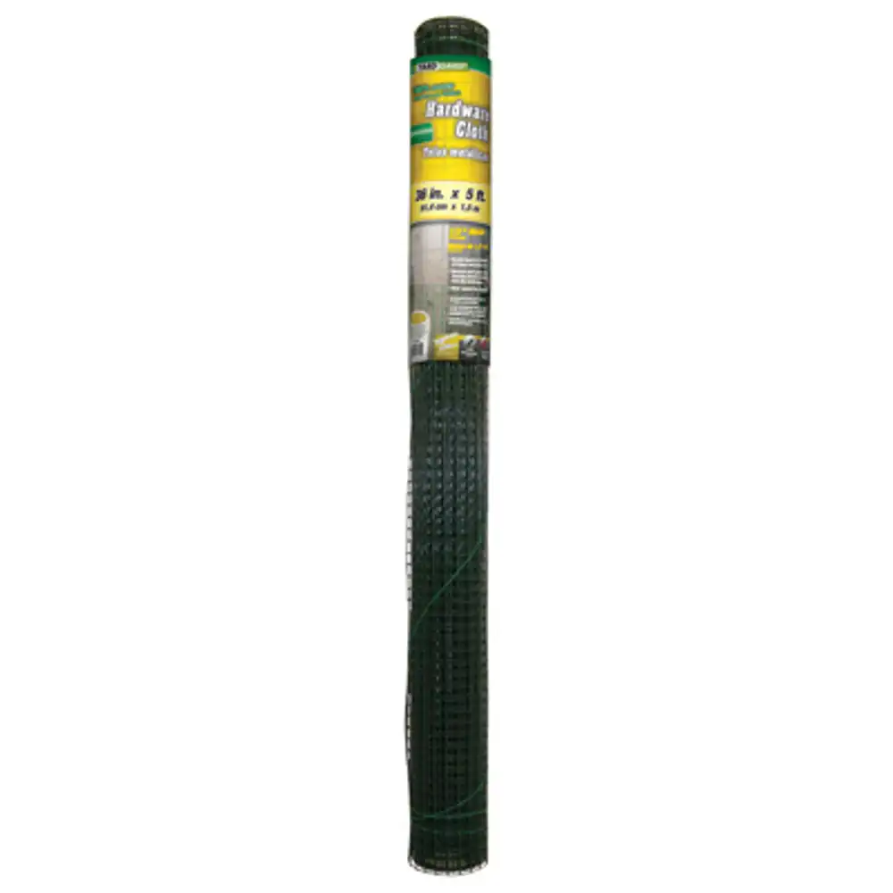 galvanized metal hardware cloth fence, green pvc coating, 36-in. x 5-ft.