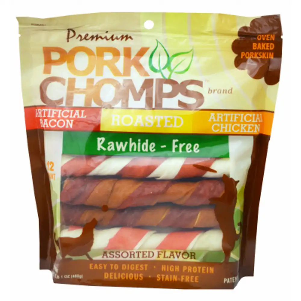 dog treats, premium pork skin twistz, 12-ct.