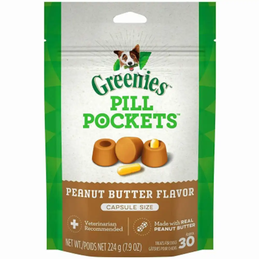 pill pocket dog treats, capsule, peanut butter, 7.9 oz.