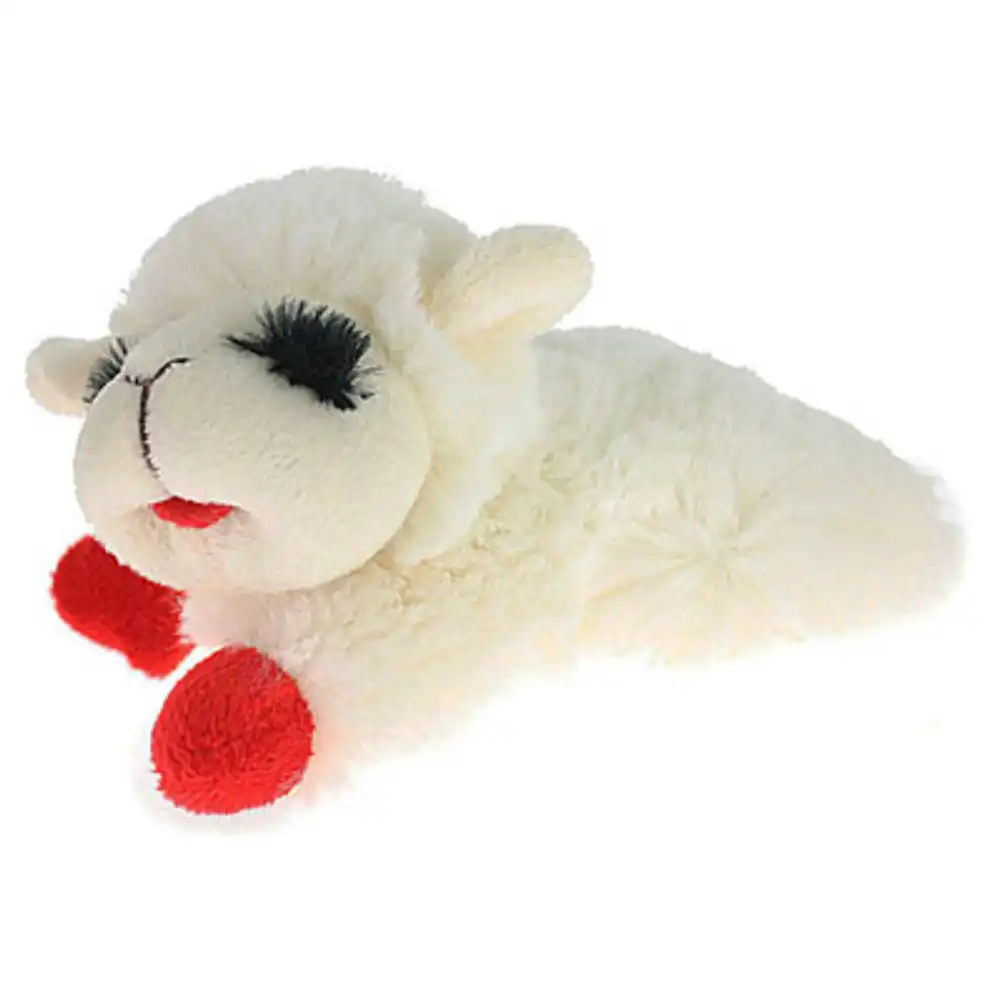 mini lamb chop squeekie dog toy, 6 in.