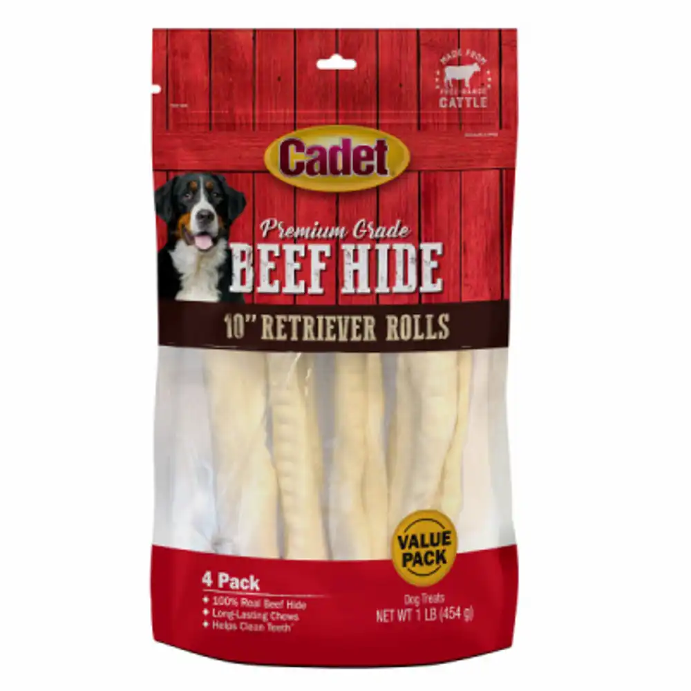 premium grade beef hide retriever roll dog treats, natural flavor, 1 lb.