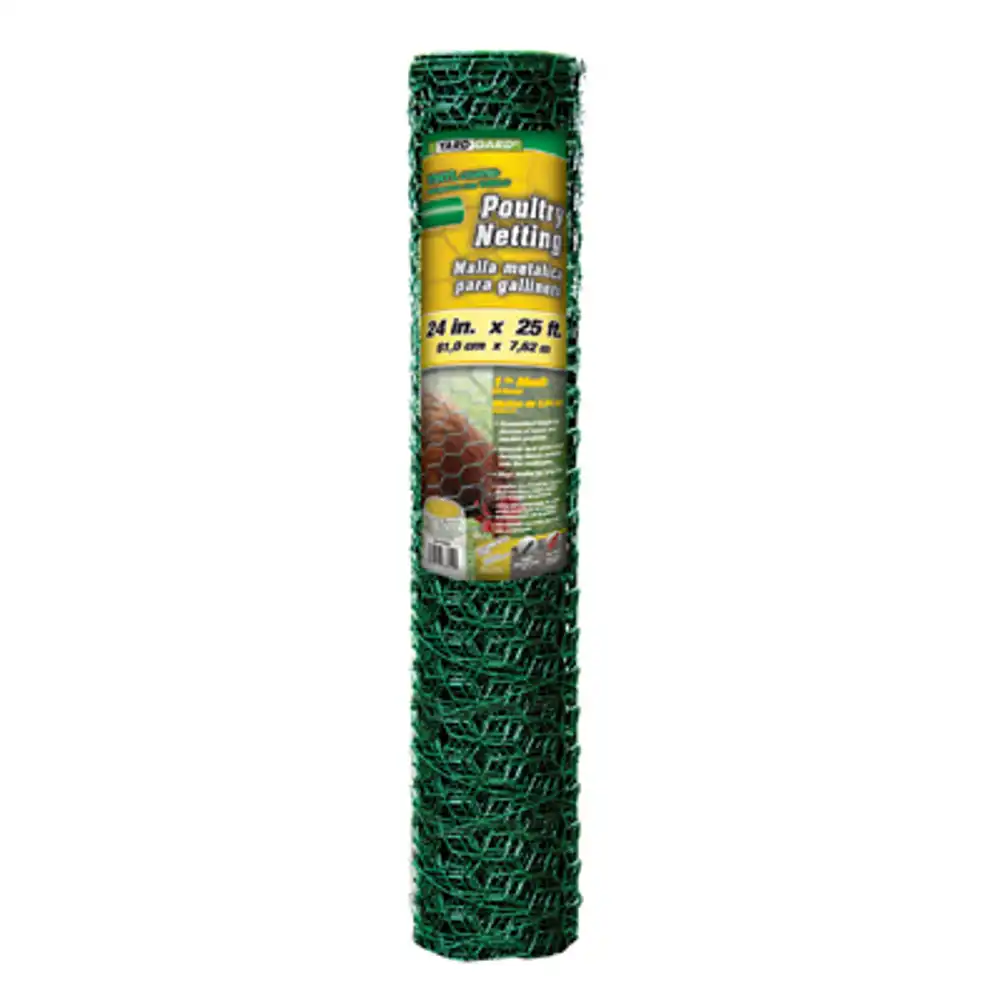 poultry netting, green pvc coating, 1-in. mesh, 24-in. x 25-ft.