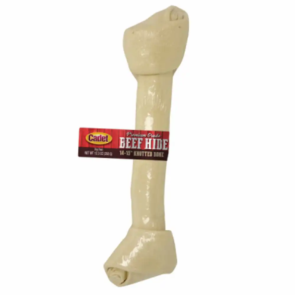 beef hide knotted dog bone chew, 14-15 in., 1-ct.