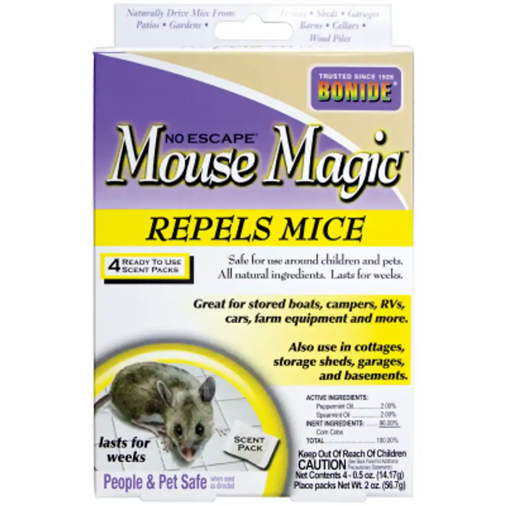 mouse magic mouse repellent scented packs, indoor/outdoor rodent control, people & pet safe, 4-ct. ready-to-use