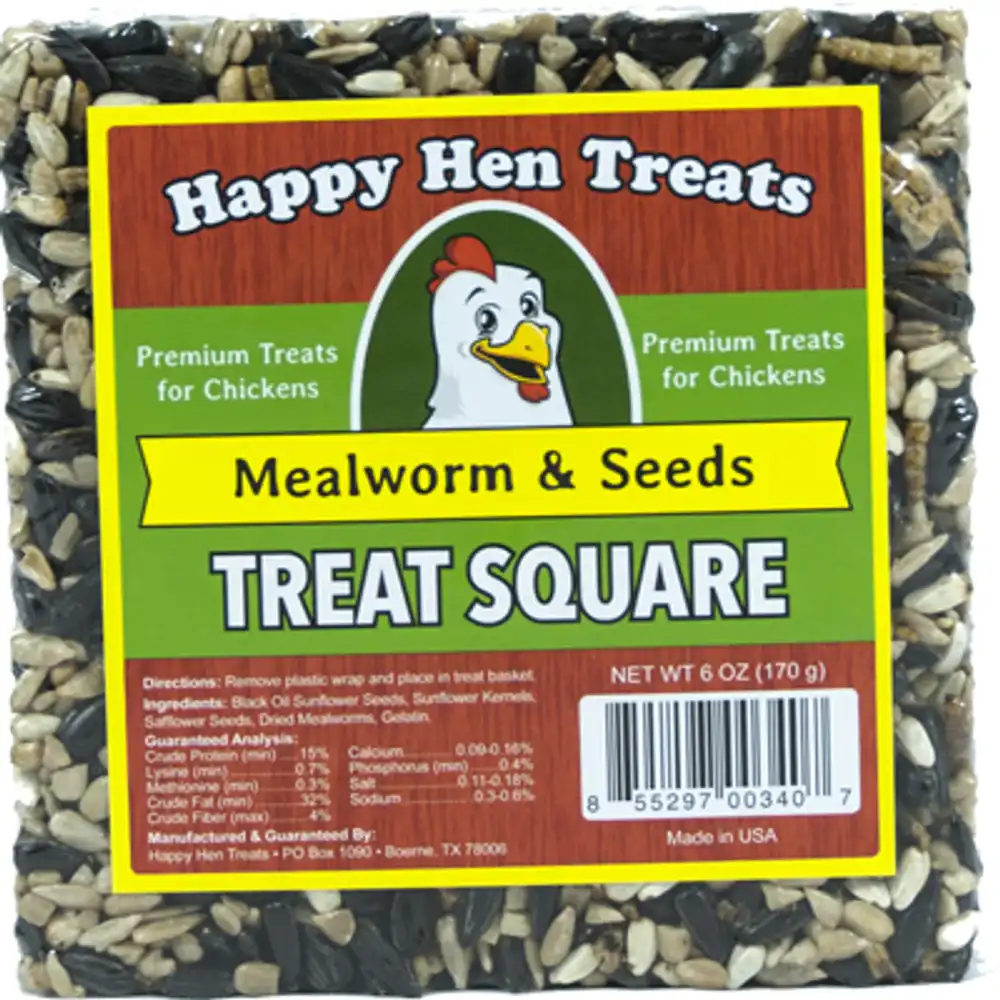poultry treats, mealworm & seed squares, 6-oz.