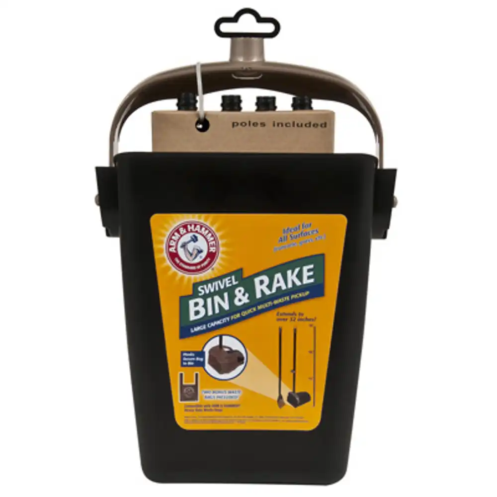 arm & hammer cat litter cleanup bin & rake, extends 32 in.