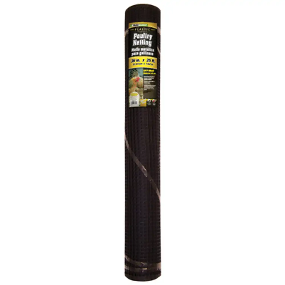hardware cloth fence, black pvc, 1/2-in. mesh, 3 x 15-ft.