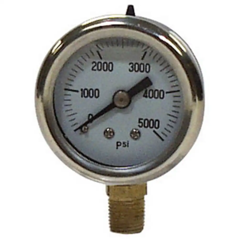 glycerin pressure gauge, stainless steel, 2.5-in., 5,000 psi