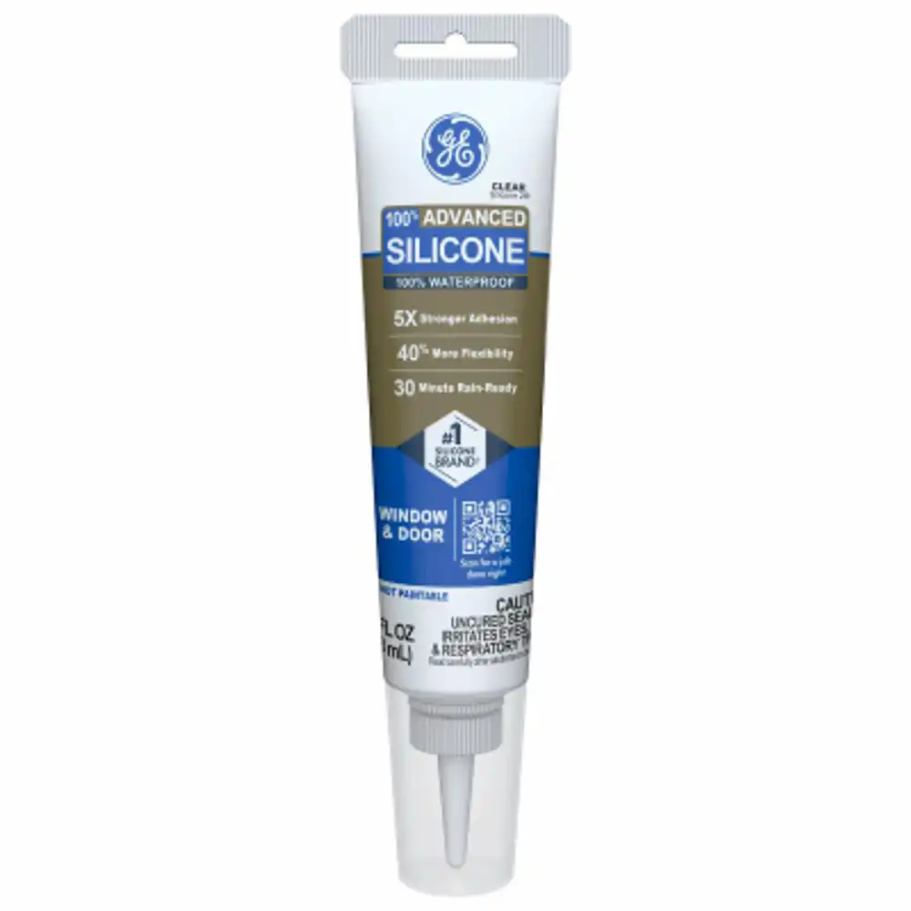 advanced silicone 2 window & door sealant, clear, 2.8-oz. squeeze tube